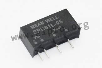 Mean Well DC DC Converters 1W SIL6 Housing SPU01 Series Elpro