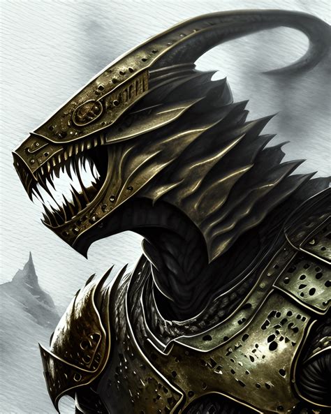 Skyrim Dragonborn Portrait with Scenic Background · Creative Fabrica