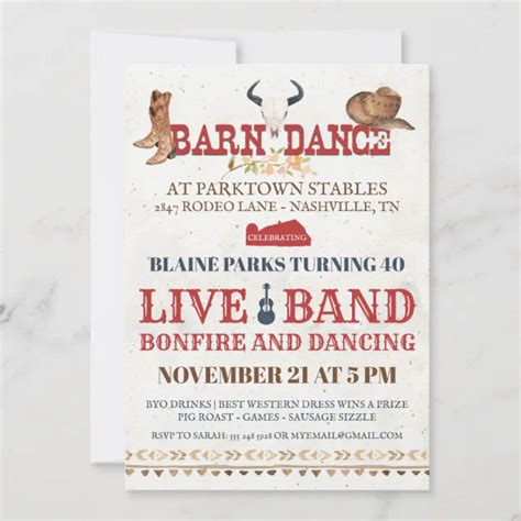 Barn Dance Party Invitation | Rodeo Cowboy Party | Zazzle