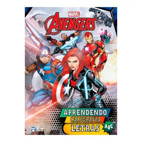 Livro Atividades Aprendendo Caligrafia Avengers Letras Pg Rideel