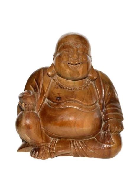 Bouddha Rieur En Bois Statuette Bouddhiste En Bois Spiritualis