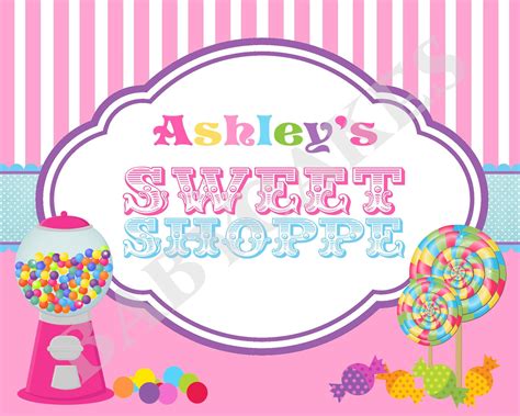 Sweet Shoppe Party Welcome Sign Candyland Birthday Party