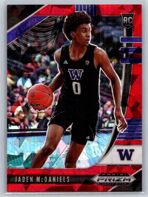 2020 PANINI PRIZM Draft Picks Collegiate 11 Jaden McDaniels Red Ice