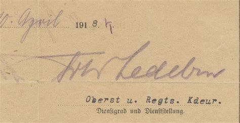 Ledebur Leopold Frhr Von Germany All Eras Signature Database