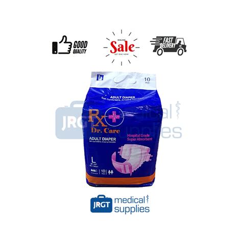 Rx Dr Care Adult Diaper Hospital Grade 1 Pack 10pcs Shopee