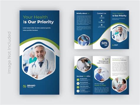 Premium Vector Medical Healthcare Company Trifold Brochure Template