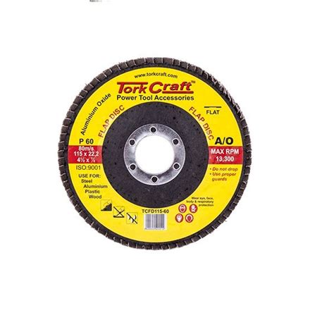 Tork Craft Flap Sanding Disc 115mm 60Grit A O 3 Pack LEROY MERLIN