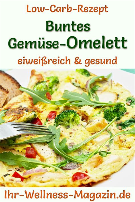 Buntes Gemüse Omelett gesundes Low Carb Rezept zum Abnehmen