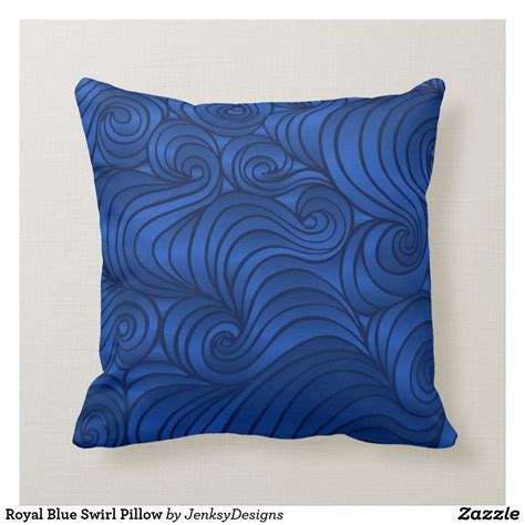 Royal Blue Swirl Pillow Royal Blue Pillows Blue Pillows Decorative Pillows