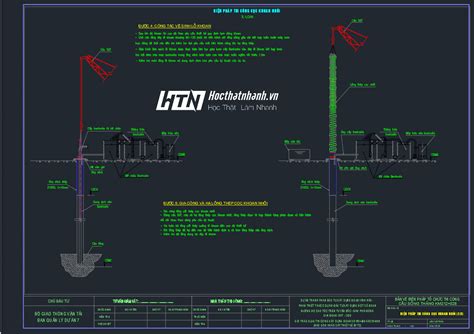 BPTC Bản vẽ Quy trình và biện pháp thi công cọc khoan nhồi Học