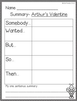 Arthur's Valentine {Comprehension Printables} by Primarily A to Z