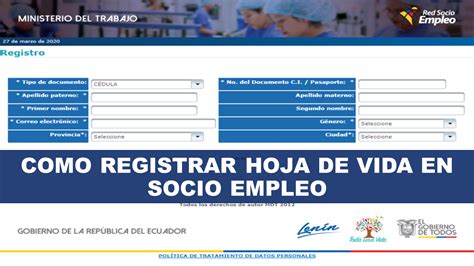 Como Registrar Hoja De Vida En Socio Empleo