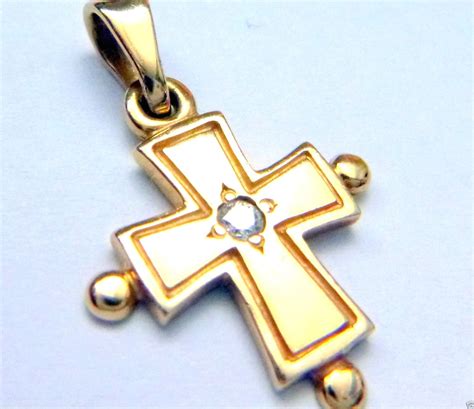 James Avery Rare Kt Gold Small Diamond Cross Pendant Gem