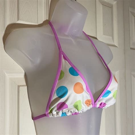 La Blanca Polka Dot Triangle String Bikini 2 Pc 8 Gem