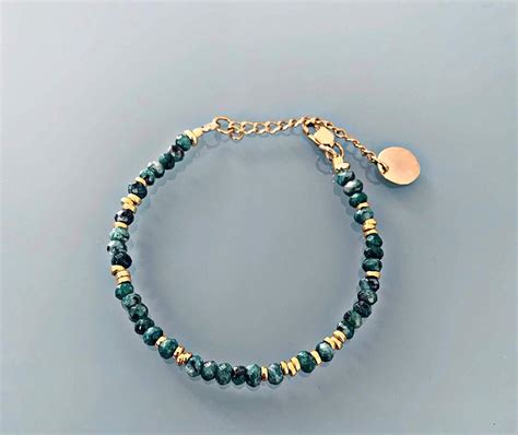 Bracelet En Perles De Jade Vertes Bracelet Femme Gourmette Pierres