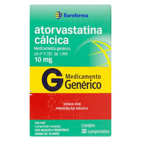 Atorvastatina 10mg Genérico Eurofarma 30 Comprimidos