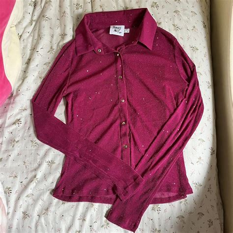 Hot Pink Barbie Core Bottom Up Shirt Is From Depop