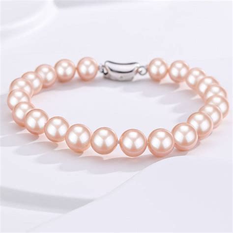 Pink Freshwater Pearl Bracelet 6 9mm Silver House Of Pearls