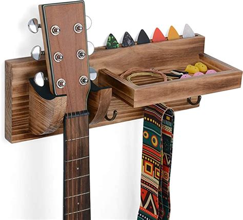 Guitar Hangers Wood Guitar Holder Wall Mount Guitar Hanging Rack Shelf