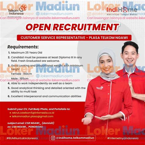 Lowongan Kerja Customer Service Representative Plasa Telkom Ngawi