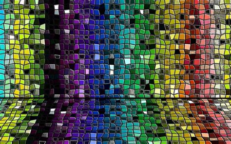 Green And Multicolored Mosaic Hd Wallpaper Wallpaper Flare