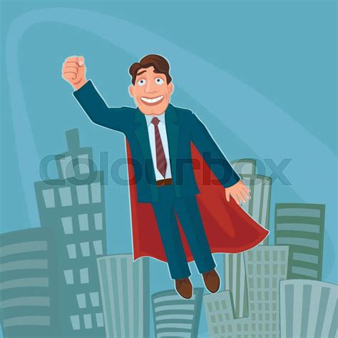 Businessman Superhero Successful Strong And Clever Excellent Vector