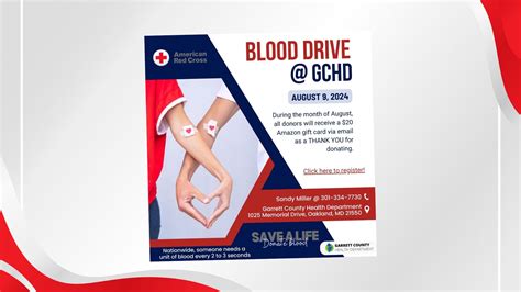 Blood Drive Scheduled For August Th At The Garrett County Health