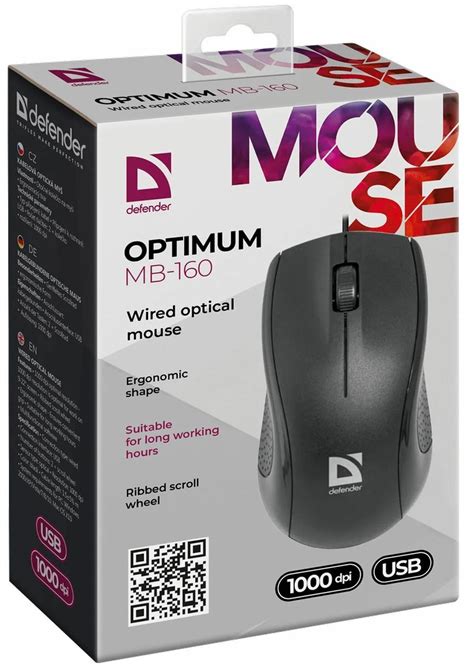 Купить Мышь компьютерная проводная, оптическая Defender Optimum MB-160 ...