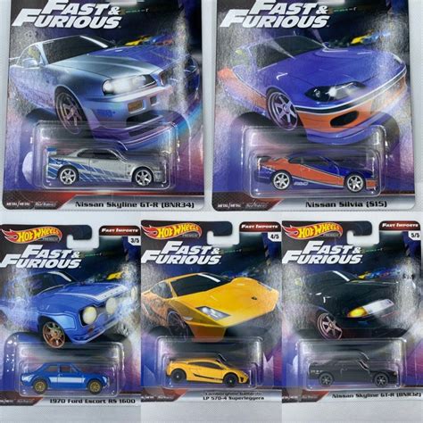 Jual Hot Wheels Fast Furious Fast Imports Skyline Gtr R Silvia S Ford Escort Lamborghini