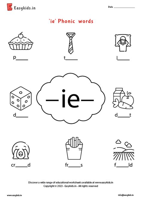 Ie Phonic Words Worksheet