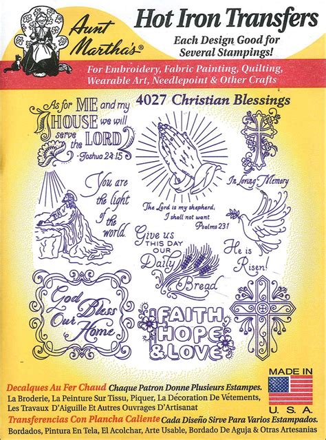 Aunt Martha S Hot Iron Transfers 4027 Christian Blessings