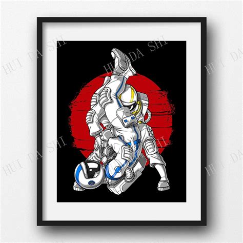 Astronaut Jiu Jitsu Canvas Poster Brazilian Jiu Jitsu Art Print BJJ