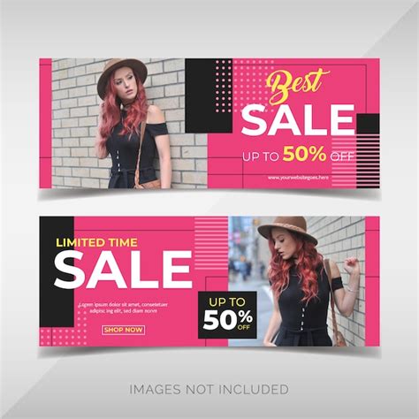 Colección de banner de venta de moda Vector Premium