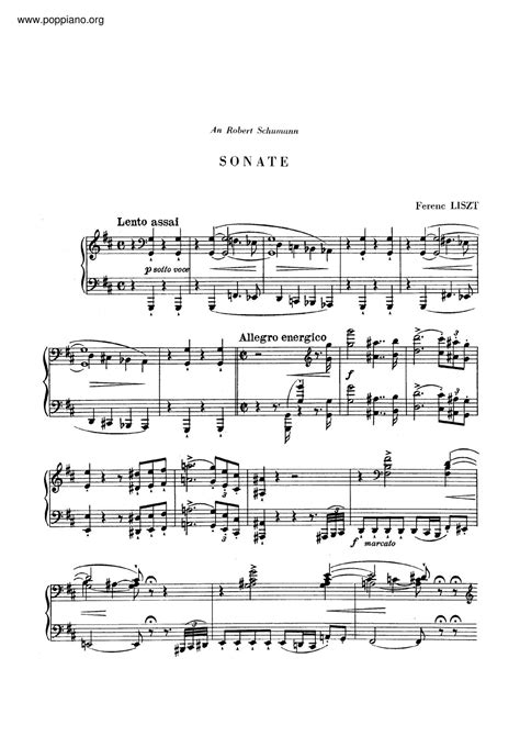 Liszt Piano Sonata In B Minor S Sheet Music Pdf Free Score