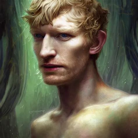 Closeup Portrait Shot Of Domhnall Gleeson As Puck Stable Diffusion