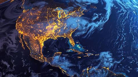 A Stunning Satellite View Of The Earth At Night Perfect For Educational