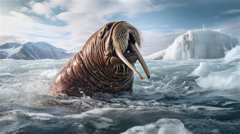 Premium AI Image | A breathtaking shot of a Walrus his natural habitat showcasing his majestic ...