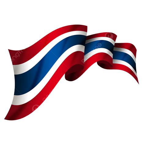 Flag Thailand Independence Country Nation Ribbon Fluttering Flag