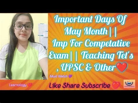 Important Days Of May Month Imp For All Competative Exams Must