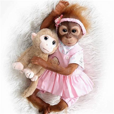 Ziyiui Reborn Baby Singe Cm R Aliste Fait La Main Poup E Reborn