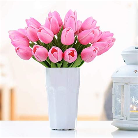 BOMAROLAN Artificial Tulip Fake Holland Mini Tulip Real Touch Flowers