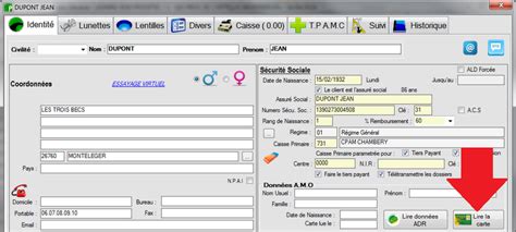 Créer une fiche identité client AIDE EN LIGNE PROOPTIC V5
