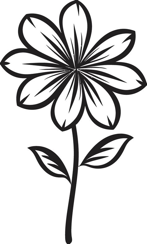 Artisanal Bloom Sketch Black Hand Drawn Logo Handcrafted Petal Gesture