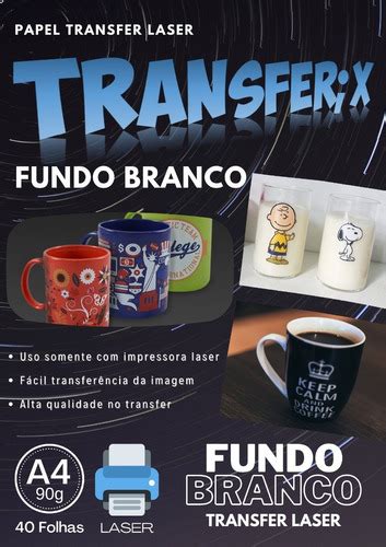 Papel Transfer Laser Duplo Brilho Fundo Branco Transferix