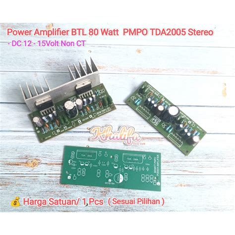 Jual Kit Modul Driver Mini Power Amplifier Btl W Pmpo Stereo Tda