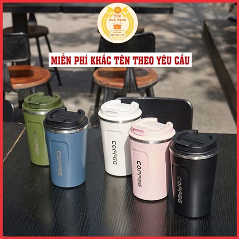 Ly Giữ Nhiệt Cốc Giữ Nhiệt Free Khắc Tên Coffee Holic Cao Cấp Inox 304