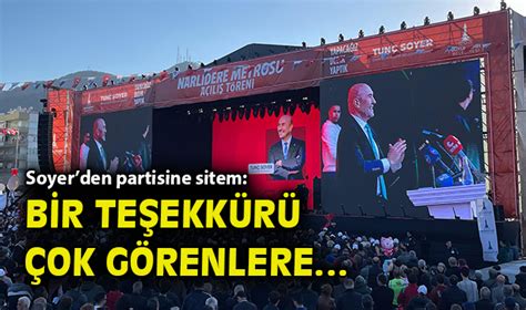 Soyerden partisine sitem Bir teşekkürü çok görenlere Siyaset