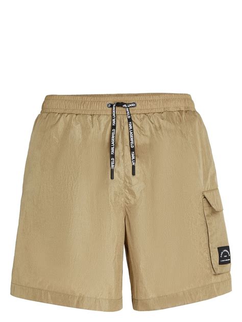 Karl Lagerfeld Rue St Guillaume Cargo Swim Shorts Neutrals FARFETCH