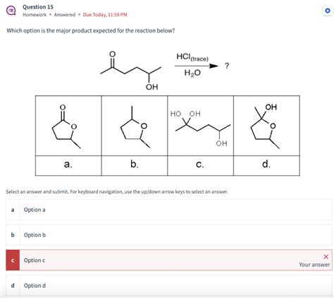 Solved Which Option Is The Major Product Expected For The Chegg