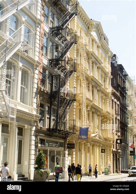 Building Facades In Soho Cast Iron Historic District Nyc Stock Photo